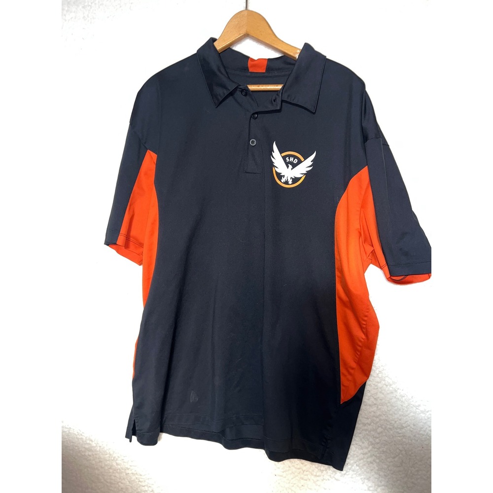 Tom Clancy's the division polo shirt three XL black orange